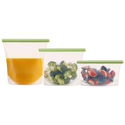 Lekue 3-Piece Reusable Silicone Food Storage Bag Set