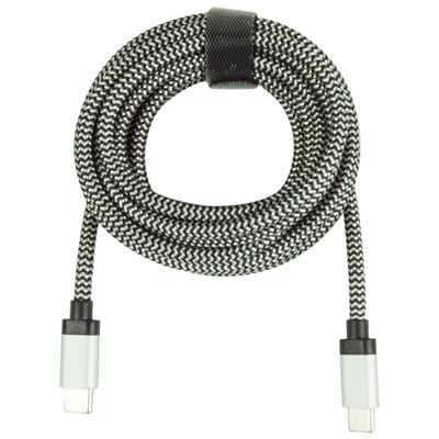 Câble Tissé Usb-C À Usb-C De 2,13 M (7 Pi) De Lbt (Lbt078) - Noir/blanc Great cord
