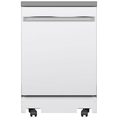 "GE 23.62"" 58dB Portable Dishwasher (GPT225SGLWW) - White - Open Box - Scratch & Dent"