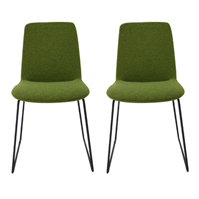 Ruth Traditional Polyester Dining Chair - Set of 2 - Green