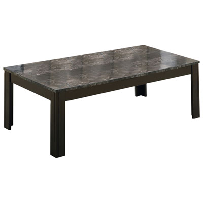Image of Monarch Contemporary 3-Piece Coffee Table & End Tables Set - Grey Marble/Black