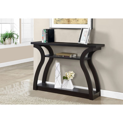 Monarch Modern Rectangular Console Table with 3-Tier - Cappuccino