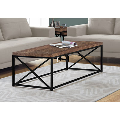 Image of Monarch Modern Rectangular Coffee Table - Brown/Black
