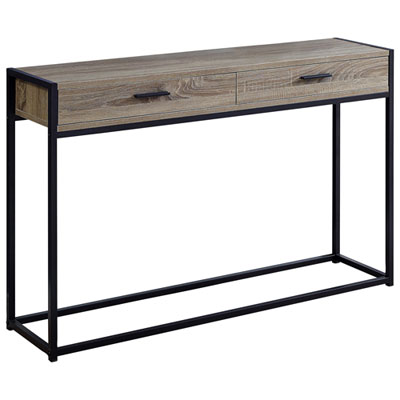 Monarch Modern Rectangular Metal Base Console Accent Table - Dark Taupe
