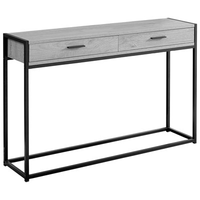 Monarch Modern Rectangular Metal Base Console Accent Table - Grey