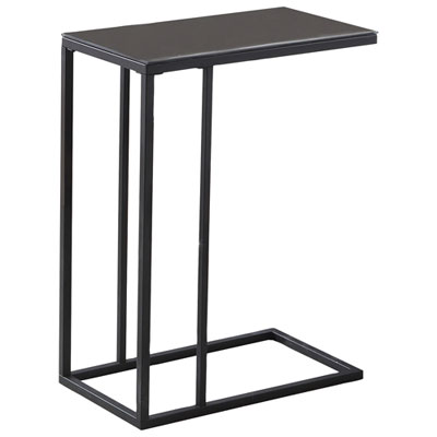 Image of Monarch Modern Rectangular Glass Top Accent Table - Black