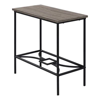 Monarch Contemporary Rectangular End Table - Dark Taupe/Black