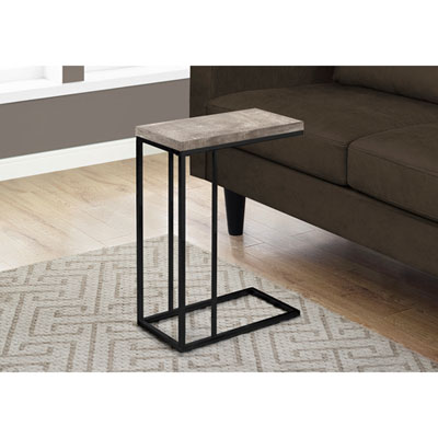 Image of Monarch Modern Rectangular C-Shape End Table - Taupe/Black