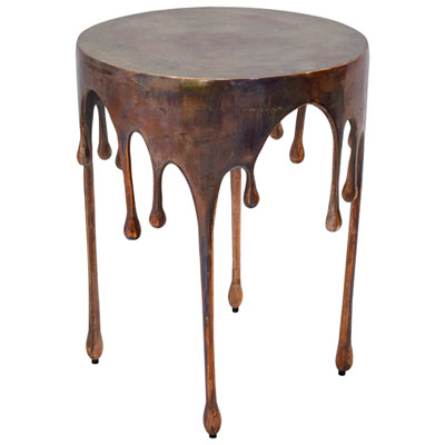Image of Copperworks Rustic Country Accent Table - Brown