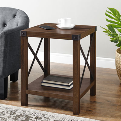 Winmoor Home Transitional Rustic Wood Side Table - Dark Walnut Purchased the console table to match these end tables