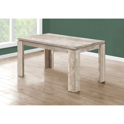 Image of Rustic Contemporary 6-Seat Rectangular Dining Table - Taupe