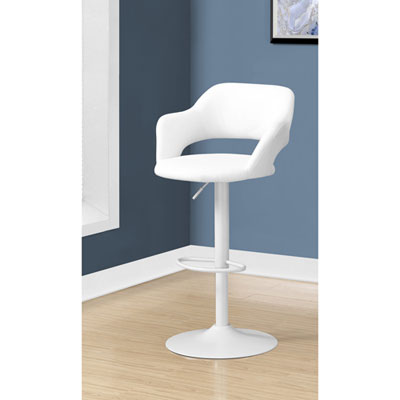 Image of Contemporary Counter Height Barstool - White
