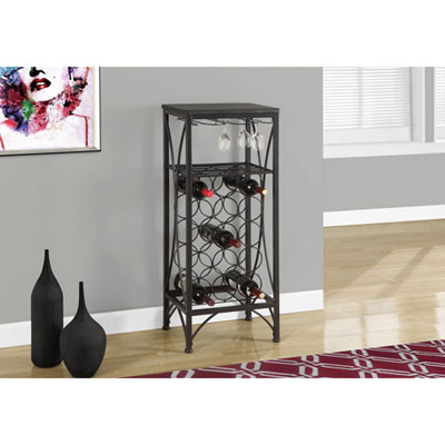 Monarch 15-Bottle Wine Rack with Glass Stemware Rack