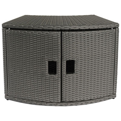 Image of MSpa Wicker Cabinet Storage Unit - Grey