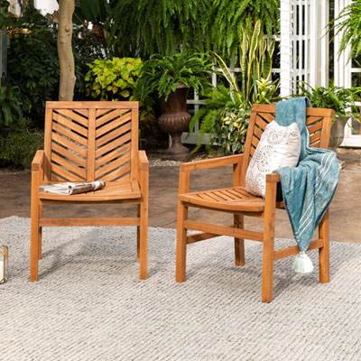 Winmoor Home Wood Patio Chair - Set of 2 - Brown
