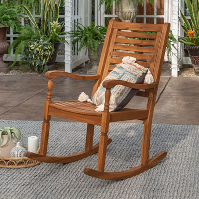 Winmoor Home Hardwood Patio Rocking Chair - Brown