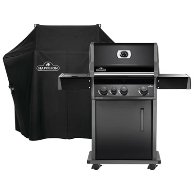 Image of Napoleon Rogue 425 42000 BTU Propane BBQ with Side Burner & Grill Cover - Black - Only at Best Buy