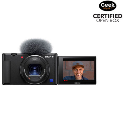 Open Box - Sony Cyber-shot ZV-1 Content Creator Vlogger 20.1MP 2.9x Optical Zoom Digital Camera - Black 