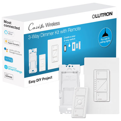 Image of Lutron Caseta 3-Way Wireless Dimming Kit with Pico Remote Control (P-DIM-3WAY-WH-C)