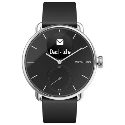 Withings ScanWatch 38mm Hybrid Smartwatch with Heart Rate Monitor Oximeter Black Best Buy Canada