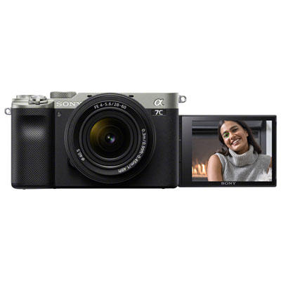 Sony Alpha 7C Full-Frame Mirrorless Camera with 28-60mm Lens Kit - Silver Great travel camera