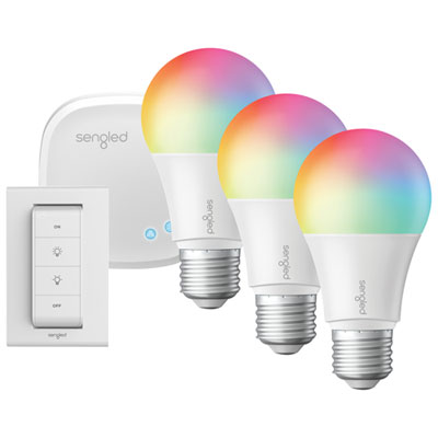 Sengled A19 Smart LED Light Bulb Starter Kit - 3 Pack - Multi-Colour Sengled Smart Led A19 bulbs