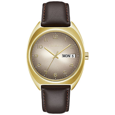Image of Caravelle Retro 33mm Men's Sport Watch - Brown/Gold/Grey