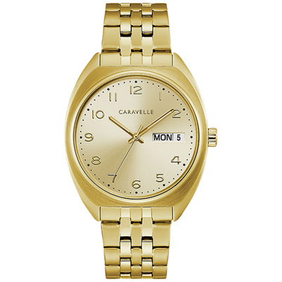 Image of Caravelle Retro 40mm Men's Sport Watch - Gold/Champagne