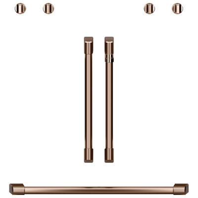 Image of Café 7-Piece Wall Oven Handle & Knob Kit (CXWDFHKPMCU) - Brushed Copper
