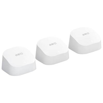 Image of eero 6 AX1800 Whole Home Mesh Wi-Fi 6 System (B086P34DPF) - 3 Pack