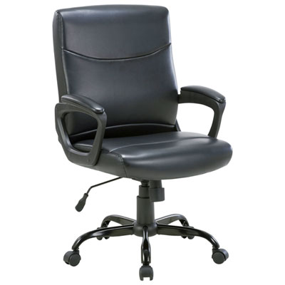 Fauteuil De Bureau Ergonomique En Cuir Reconstitué À Dossier Mi-Hauteur De Tygerclaw - Noir