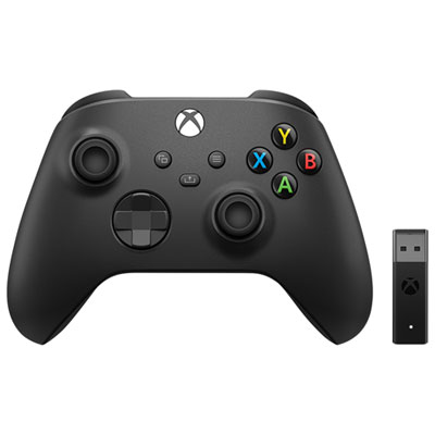 Image of Xbox Wireless Controller (2020) with Wireless Adapter - Carbon Black