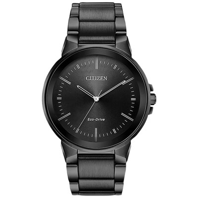 Image of Citizen Axiom Eco-Drive Watch 41mm Men's Watch - Grey Case, Bracelet & Black Dial