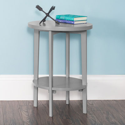 Image of Forever Eclectic Halo Traditional Round Side Table - Cool Grey