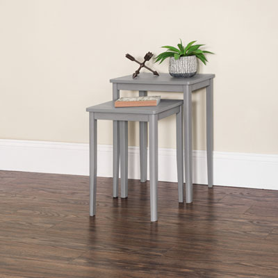 Image of Forever Eclectic Deux Traditional 2-Piece Nesting Tables - Brushed Pebble
