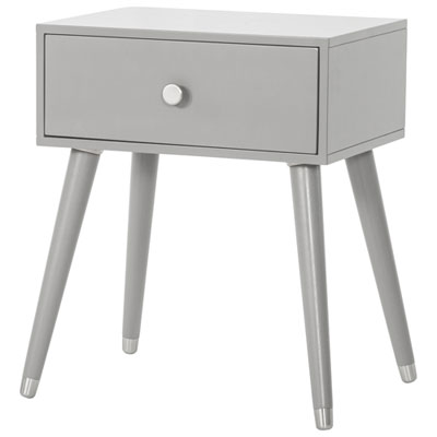 Image of Forever Eclectic Mod Modern 1-Drawer Kids Nightstand - Cool Grey