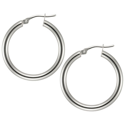 Image of Le Reve Collection 20mm Hoop Earrings in 10K White Gold