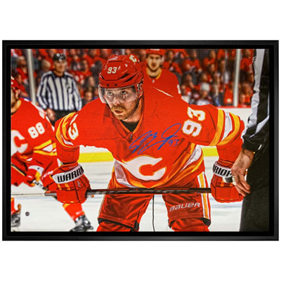 Image of Frameworth Calgary Flames: Sam Bennett Framed Signed Canvas (22x31  )
