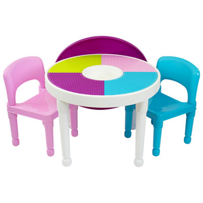 Image of Humble Crew 3-Piece 2-in-1 Activity Table & Chair Set - Purple/Pink/Blue