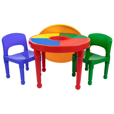 Image of Humble Crew 3-Piece 2-in-1 Activity Table & Chair Set - Yellow/Blue/Green