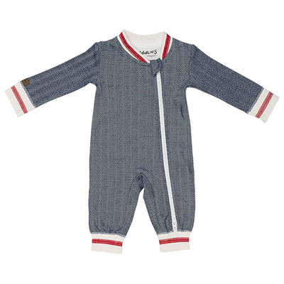 Juddlies Cottage Cotton Jumpsuit - 0 to 3 Months - Lake Blue
