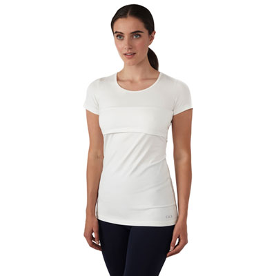 Modern Eternity Nia Short Sleeve Nursing & Maternity Top - Medium - Eggshell