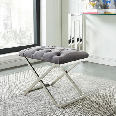 Image of Aldo Contemporary Polyester Bench - Grey