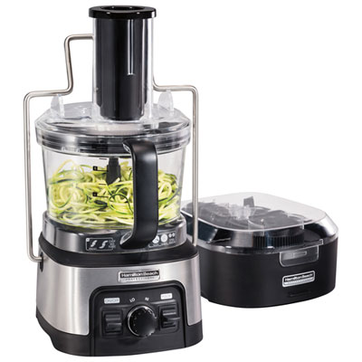 Image of Hamilton Beach Professional Spiralizing Stack & Snap Food Processor - 12-Cup - 450W - Stainless Steel