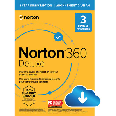 Image of Norton 360 Deluxe (PC/Mac) - 3 Devices - 25GB Cloud Backup - 1-Year Subscription - Digital Download