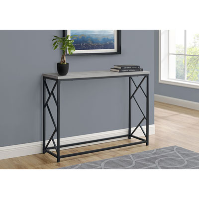 Monarch Contemporary Rectangular Console Table - Grey/Black