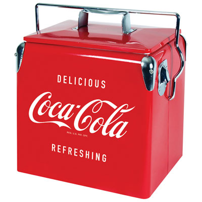 Image of Coca-Cola 0.47 Cu. Ft. Ice Chest Cooler (CCVIC-13) - Red