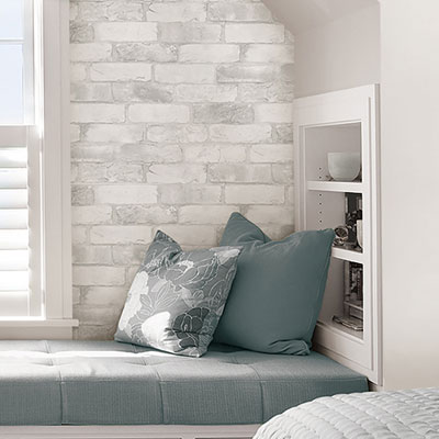 Image of NuWallpaper Loft Brick Peel & Stick Wallpaper - White
