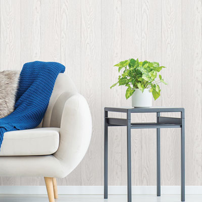 Image of InHome Timber Peel & Stick Wallpaper - White