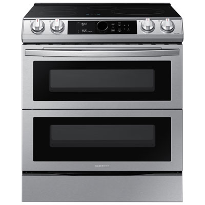 "Samsung 30"" 6.3 Cu. Ft. Double Oven Slide-In Induction Range (NE63T8951SS) - Stainless Steel"